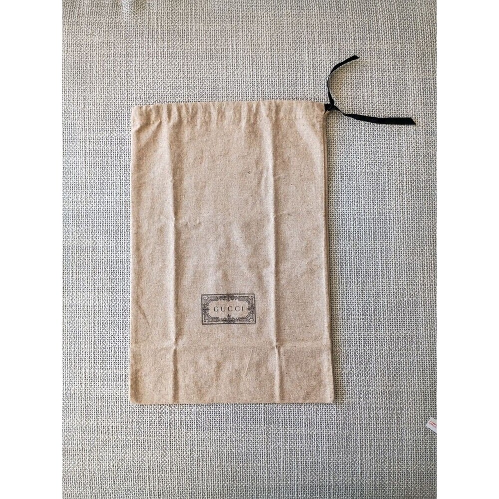 GUCCI Authentic Drawstring cotton Brown Dust Bags pouch shoes | 11.5 in x 17 in